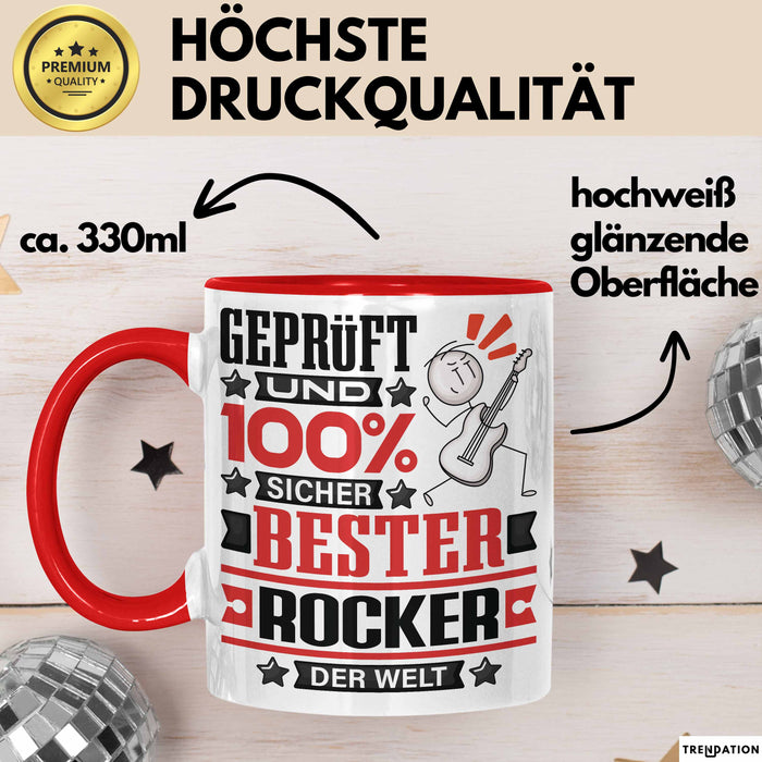 Rocker Geschenk Lustiger Spruch für Rocker Geschenkidee Bester Rocker Der Welt Rot Trendation