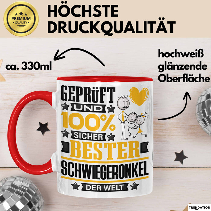 Schwiegeronkel Geschenk Lustiger Spruch für Schwiegeronkel Geschenkidee Bester Schwiegeronkel Der Welt Rot Trendation