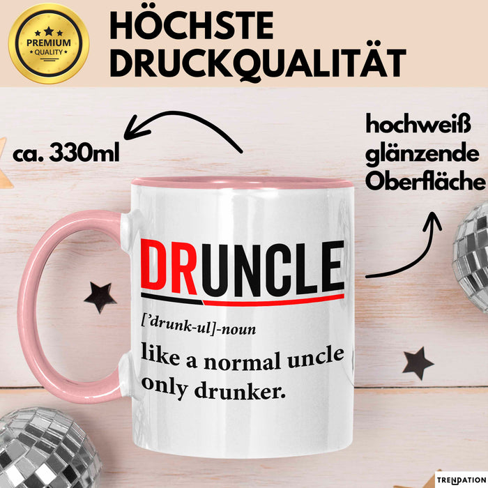 Onkel Sarkastisch Sarkasmus Tasse Geschenk Lustige Geschenkidee Spruch Druncle Definition Rosa Trendation