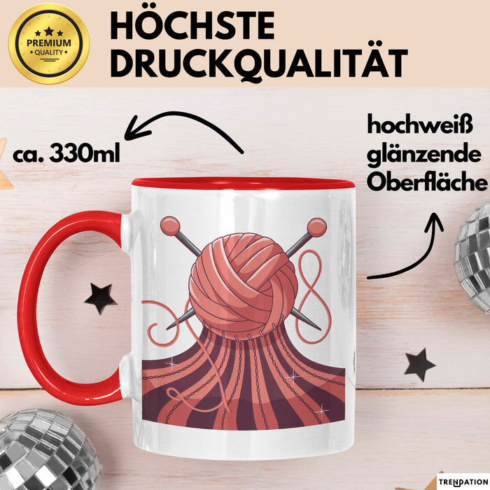 Stricker Tasse Geschenk Lustige Geschenkidee Spruch Für Garn Liebhaber Rot Trendation