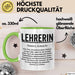 Unterricht Lehrer Wertschätzung Tasse Geschenk Lustige Geschenkidee Spruch Lehrerin Grün Trendation