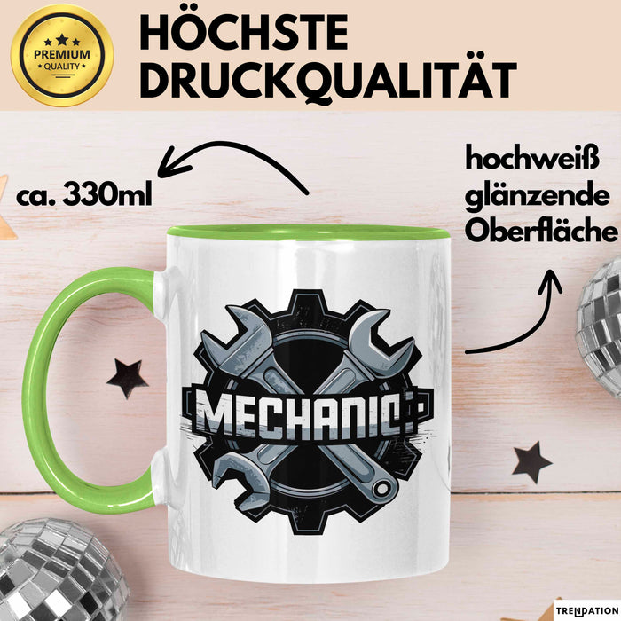 Mechaniker Tasse Geschenkidee Auto Reparatur Profi Lustiger Geschenkidee Lustig Grün Trendation