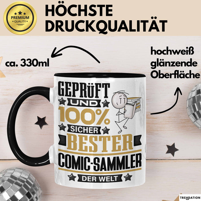 Comic-Sammler Geschenk Lustiger Spruch für Comic-Sammler Geschenkidee Bester Comic-Sammler Der Welt Schwarz Trendation