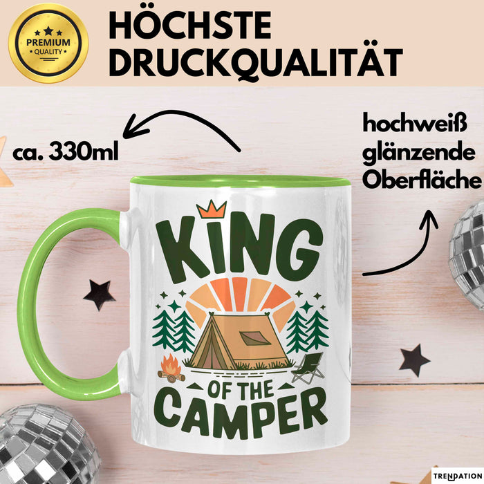 Camper Camping Tasse Geschenk Lustige Geschenkidee Spruch Kinf OF The Camper Grün Trendation