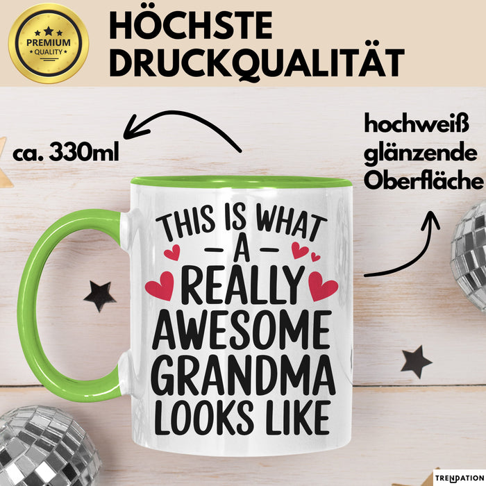 Oma Tasse Geschenk This Is What Awesome Grandma Looks Like Geschenkidee Grün Trendation
