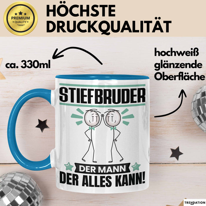 Stiefbruder Tasse Geschenk für Stiefbruder Der Mann Der Alles Kann Geschenkidee zum Geburtstag Blau Trendation