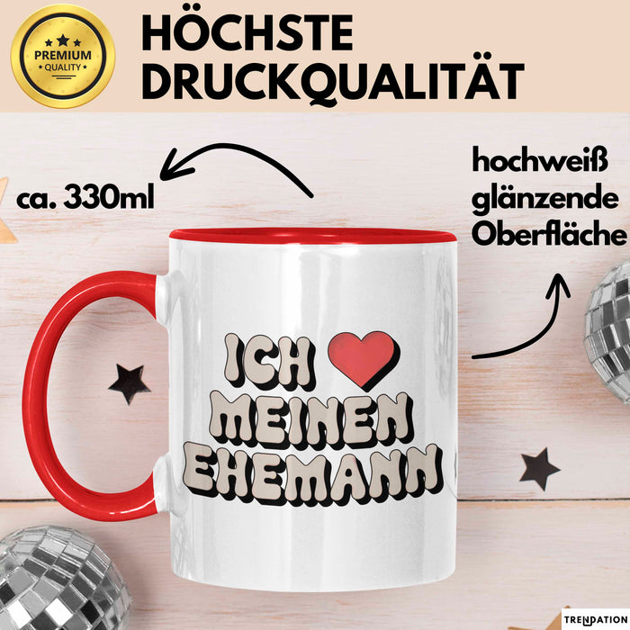 Ehefrau Ehefrauen Verheiratete Frauen Sarkasmus Tasse Becher Geschenk Lustige Geschenkidee Spruch Ich Meinen Ehemann Rot Trendation