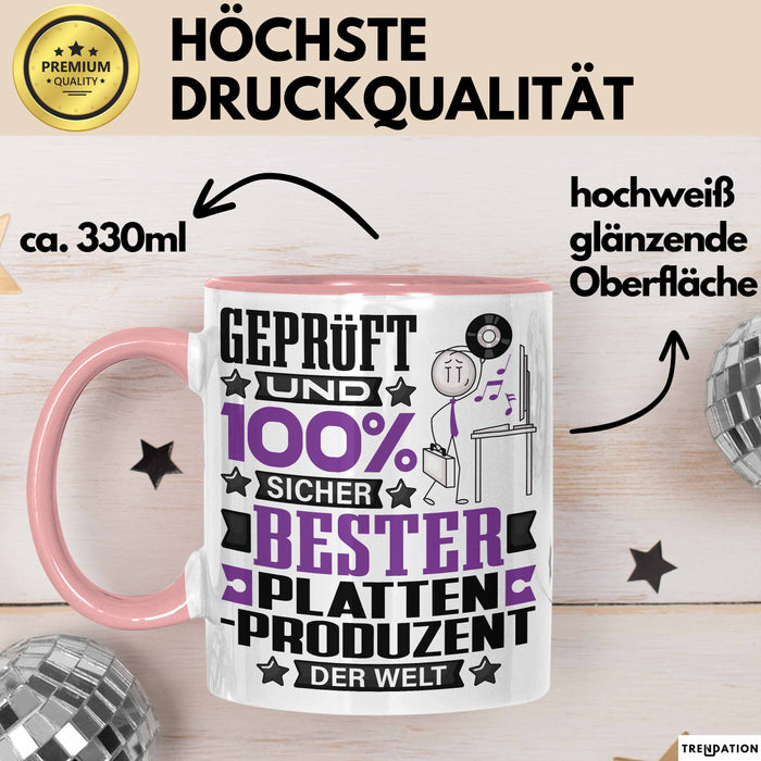Plattenproduzent Geschenk Lustiger Spruch für Plattenproduzent Geschenkidee Bester Plattenproduzent Der Welt Rosa Trendation