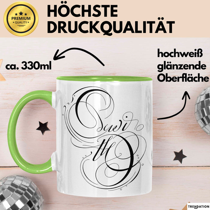 Kalligraf Tasse Geschenkidee für Handlettering Künstler Grün Trendation