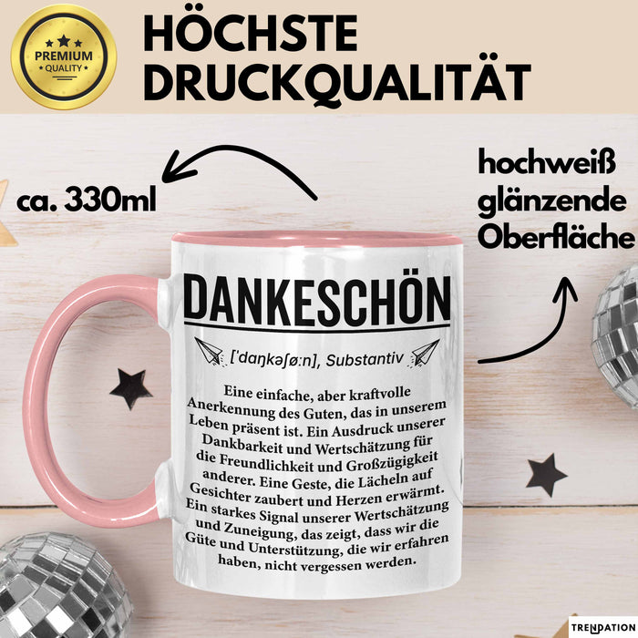 Lehrer Wertschätzung Danke Tasse Geschenk Lustige Geschenkidee Spruch Dankeschön Rosa Trendation