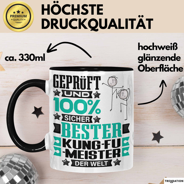 Kung-Fu-Meister Geschenk Lustiger Spruch für Kung-Fu-Meister Geschenkidee Bester Kung-Fu-Meister Der Welt Schwarz Trendation
