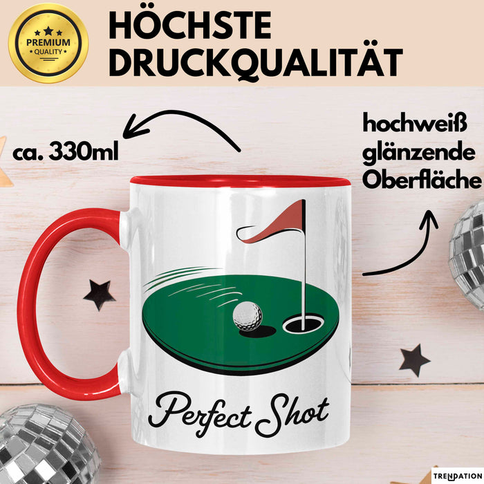 Golf Liebhaber Tasse Perfekter Schlag Geschenkidee Rot Trendation