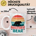 Retro Bruder Bär Tasse Geschenk Lustige Geschenkidee Spruch Weiß Trendation