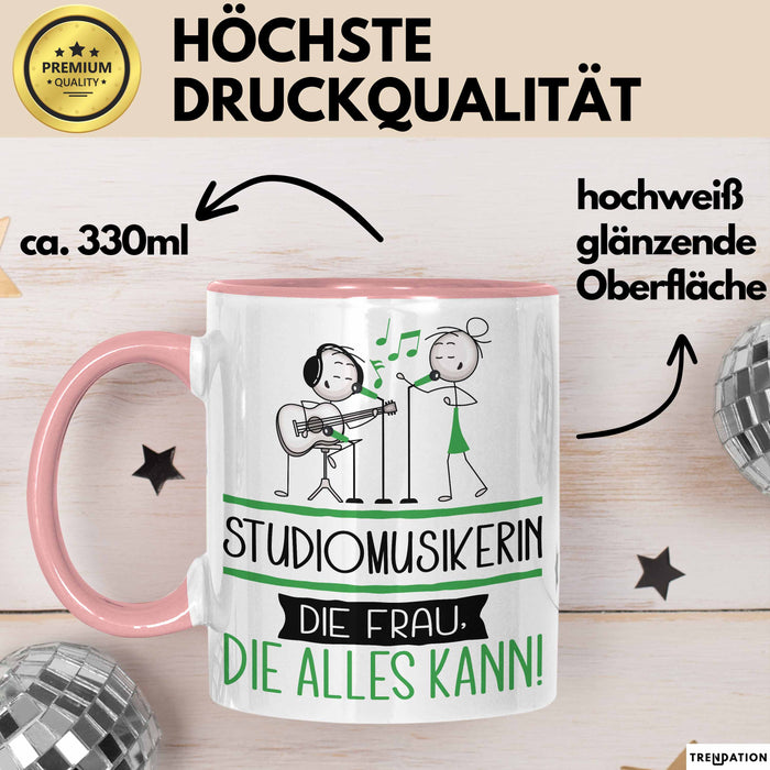 Studiomusikerin Geschenk Tasse Becher Die Frau Die Allen Kann Geschenkidee für eine Studiomusikerin Lustig Rosa Trendation