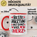 Aerztin Tasse Geschenk Beste Aerztin Mit Ganz Viel Herz Geschenkidee Beruf Rot Trendation