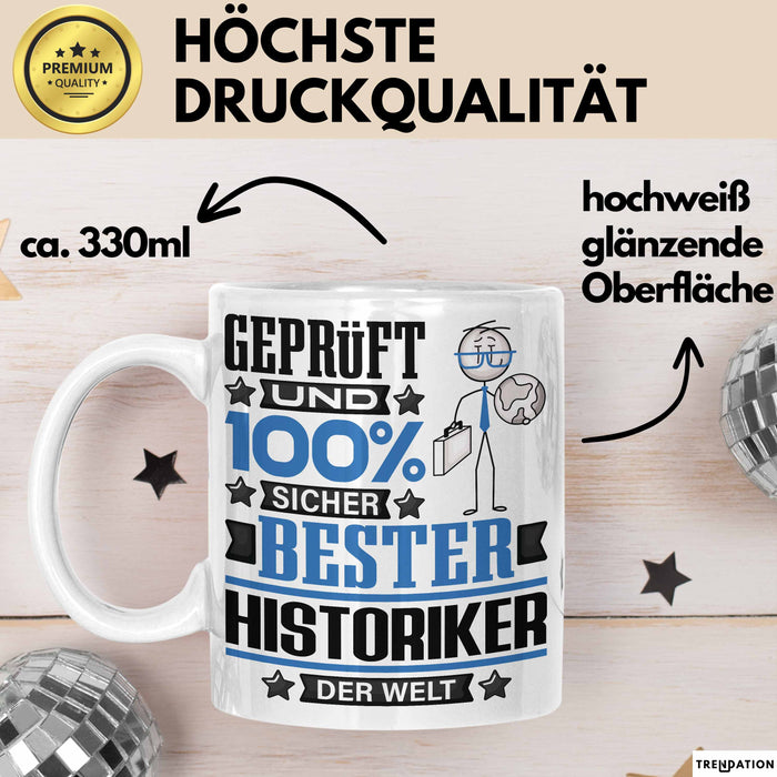 Historiker Geschenk Lustiger Spruch für Historiker Geschenkidee Bester Historiker Der Welt Weiß Trendation