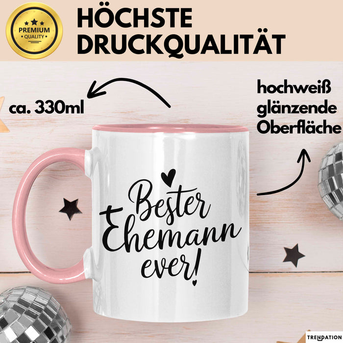 Guter Ehemann Verheiratete Männer Jungen Tasse Becher Geschenk Lustige Geschenkidee Spruch Bester Ehemann Ever Rosa Trendation