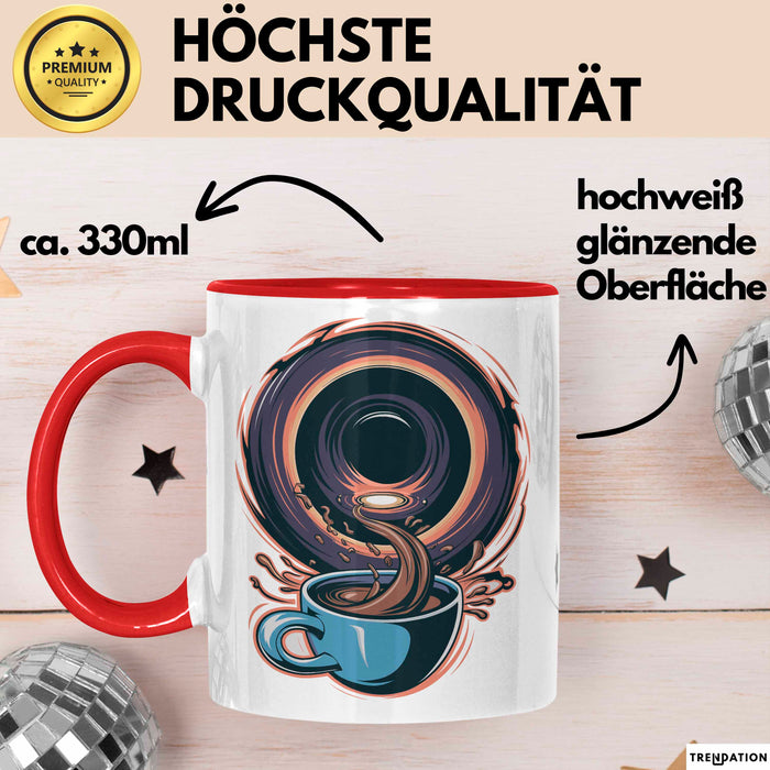 Weltraum Nerd Tasse Geschenkidee für Astronomie Fans Rot Trendation