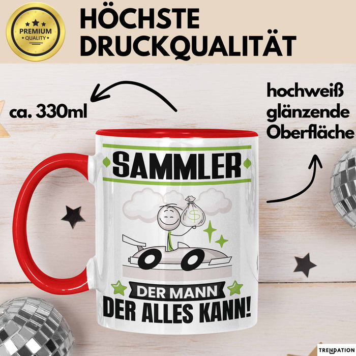 Sammler Tasse Geschenk für Sammler Der Mann Der Alles Kann Geschenkidee zum Geburtstag Rot Trendation