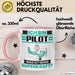 Pilot Tasse Geschenk für Pilot Geburtstag Lustiger Spruch Kaffee-Becher Was Ist Deine Superkraft Rosa Trendation