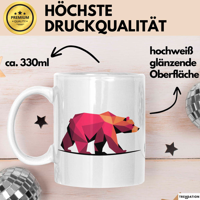 Bär Tierliebhaber Tasse Geschenk Lustige Geschenkidee Spruch Weiß Trendation