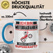 Motorradfahrer Tasse Geschenk für Motorradfahrer Geburtstag Lustiger Spruch Kaffee-Becher Was Ist Deine Superkraft Blau Trendation