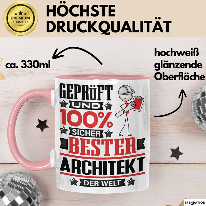 Architekt Geschenk Lustiger Spruch für Architekt Geschenkidee Bester Architekt Der Welt Rosa Trendation