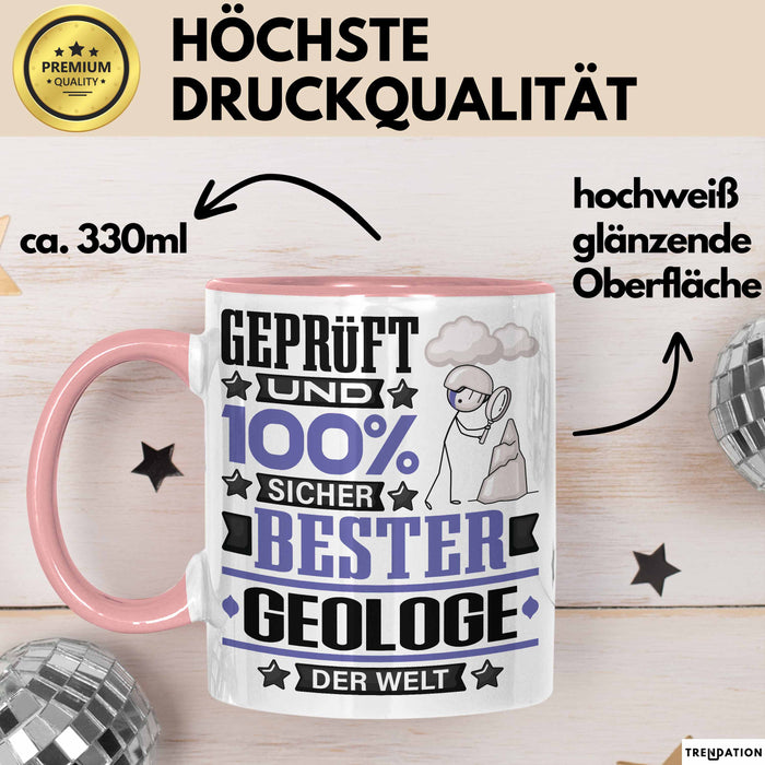 Geologe Geschenk Lustiger Spruch für Geologe Geschenkidee Bester Geologe Der Welt Rosa Trendation