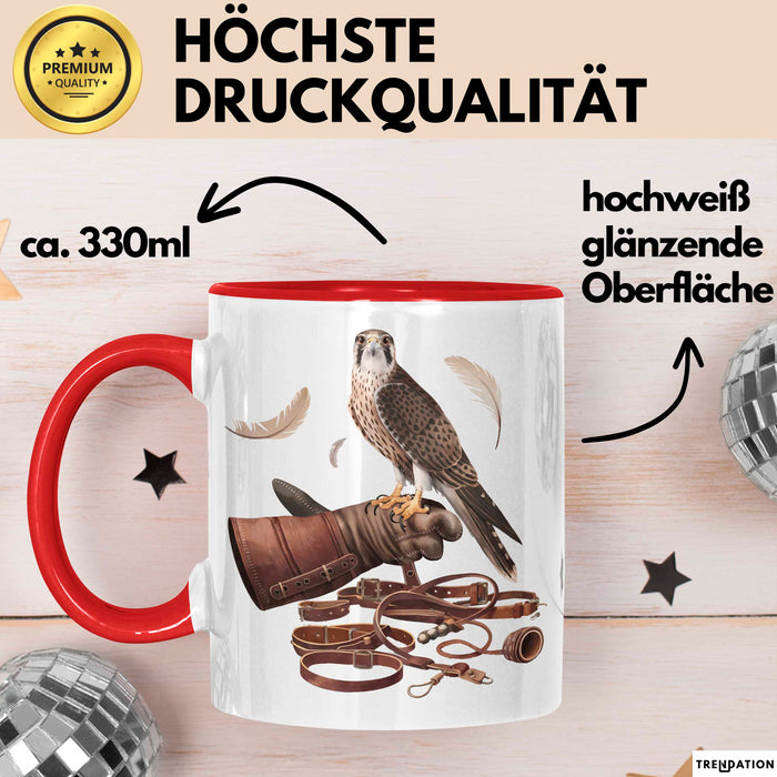 Falke Adlerei Enthusiast Tasse Geschenk Lustige Geschenkidee Spruch Für Greifvogel Fans Rot Trendation