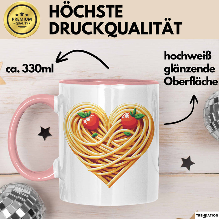Spaghetti Tasse Für Frauen Und Männer Spaghetti-Liebhaber Herz Rosa Trendation