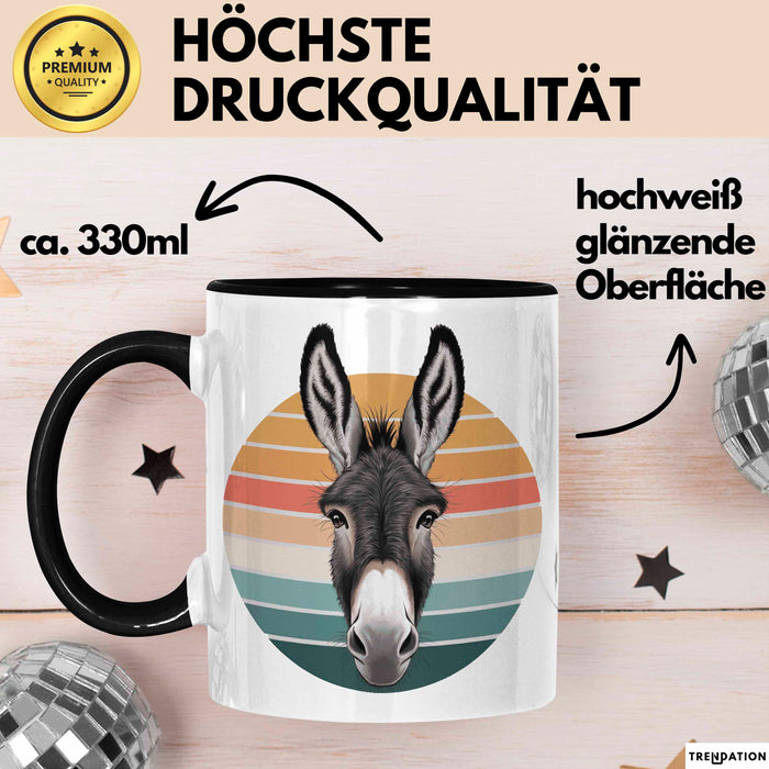 Eselbauer Esel Tier Tasse Geschenk Lustige Geschenkidee Spruch Schwarz Trendation