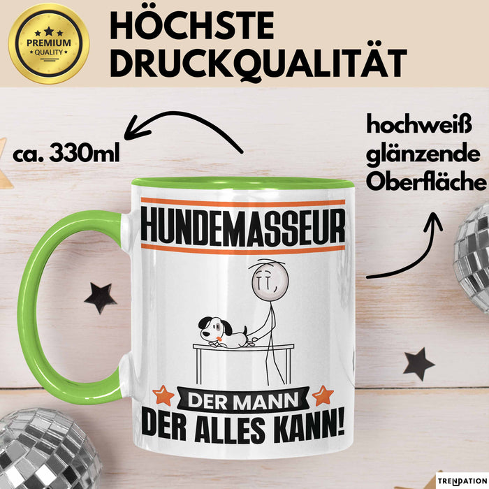 Hundemasseur Tasse Geschenk für Hundemasseur Der Mann Der Alles Kann Geschenkidee zum Geburtstag Grün Trendation