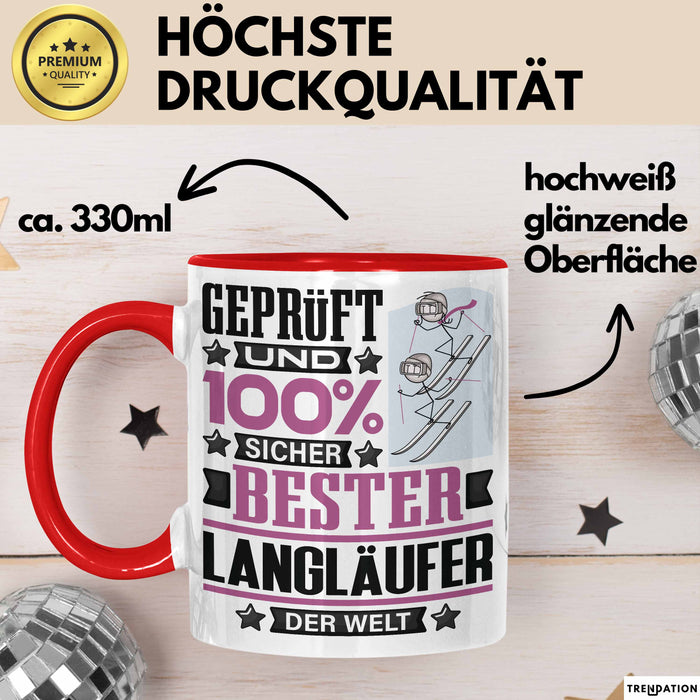 Langläufer Geschenk Lustiger Spruch für Langläufer Geschenkidee Bester Langläufer Der Welt Rot Trendation