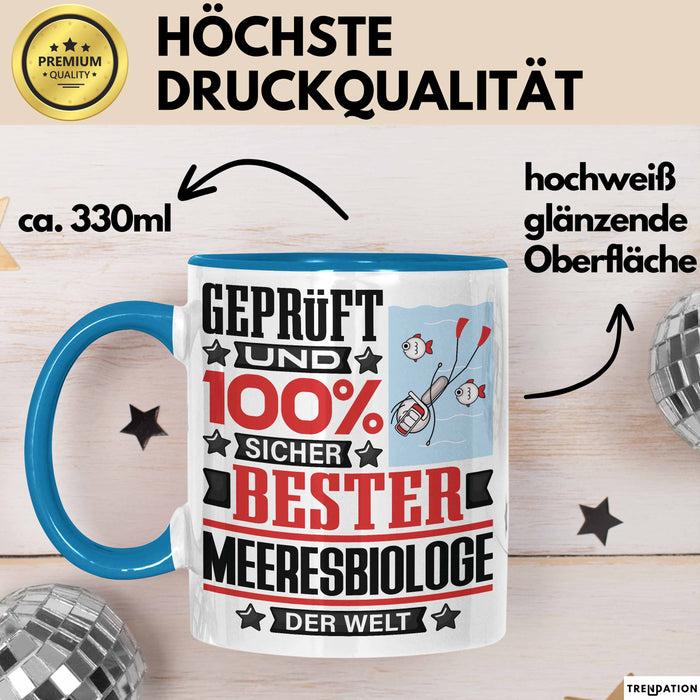 Meeresbiologe Geschenk Lustiger Spruch für Meeresbiologe Geschenkidee Bester Meeresbiologe Der Welt Blau Trendation