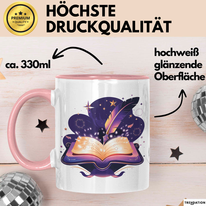 Fantasy Autor Tasse Geschenkidee für Geschichtenerzähler Rosa Trendation