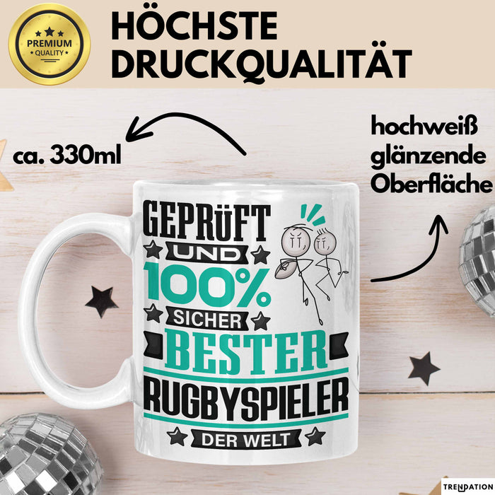 Rugbyspieler Geschenk Lustiger Spruch für Rugbyspieler Geschenkidee Bester Rugbyspieler Der Welt Weiß Trendation