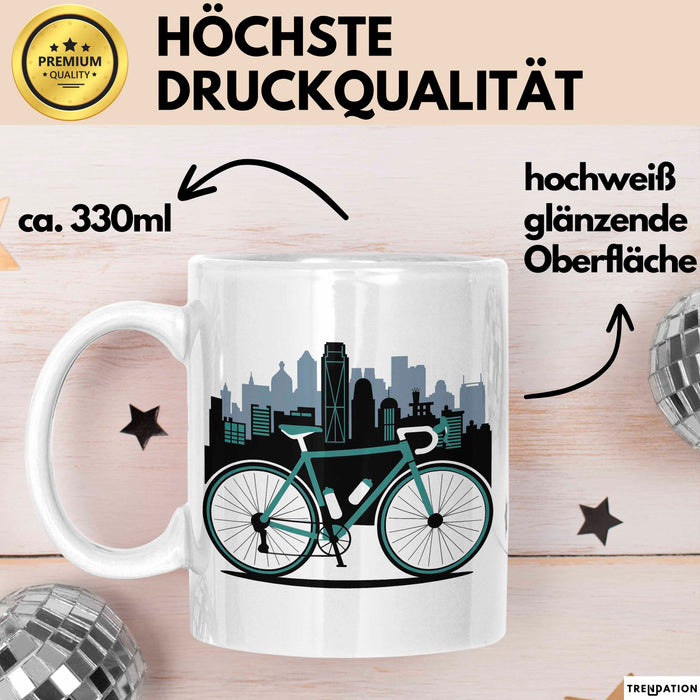 Fahrradpendler Tasse Geschenkidee für Zur Arbeit Radfahrer Weiß Trendation