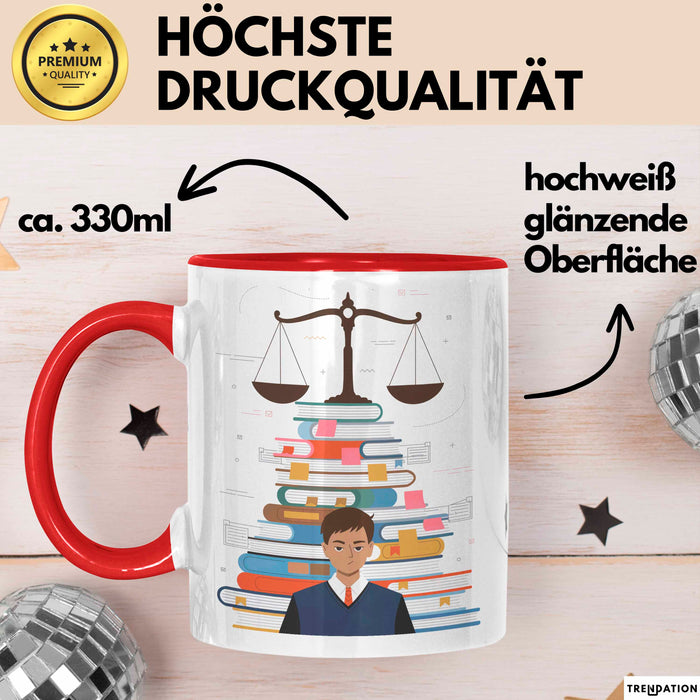 Jurastudent Tasse Geschenk Lustige Geschenkidee Spruch Für Juristische Köpfe Rot Trendation