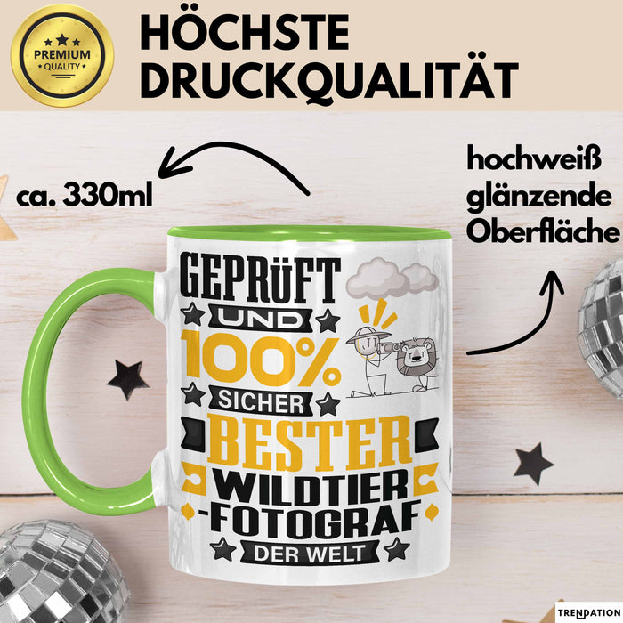 Wildtierfotograf Geschenk Lustiger Spruch für Wildtierfotograf Geschenkidee Bester Wildtierfotograf Der Welt Grün Trendation