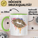 Leoparden Lippen Tasse Geschenk Cool Lips Kiss Leopardenmuster Kaffee-Tasse Geschenkidee Grün Trendation