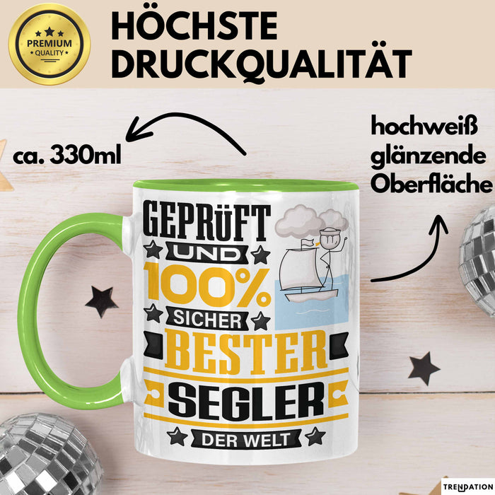 Segler Geschenk Lustiger Spruch für Segler Geschenkidee Bester Segler Der Welt Grün Trendation