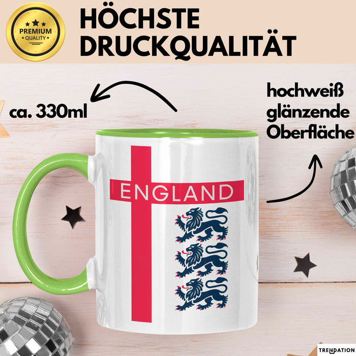 England Flagge London Tasse Geschenk Lustige Geschenkidee Spruch Grün Trendation