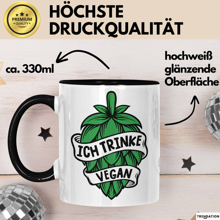 Biertrinker Tasse Geschenk Ich Trinke Vegan Becher Geschenkidee Trendation
