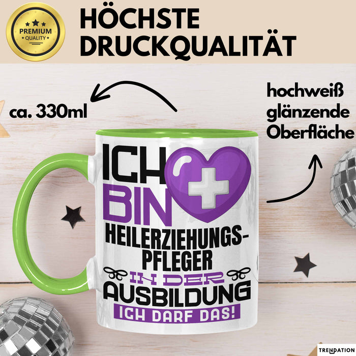 Heilerziehungspfleger Ausbildung Tasse Geschenk Ich Bin Heilerziehungspfleger In Der Ausbildung Ich Darf Das Geschenkidee Spruch Grün Trendation