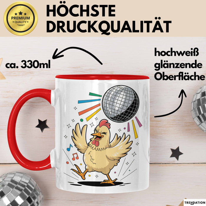Hühnerliebhaber Tasse Geschenkidee für Geflügel Fans Rot Trendation