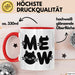 Katzen Tierliebhaber Tasse Geschenk Lustige Geschenkidee Spruch Meow Rot Trendation
