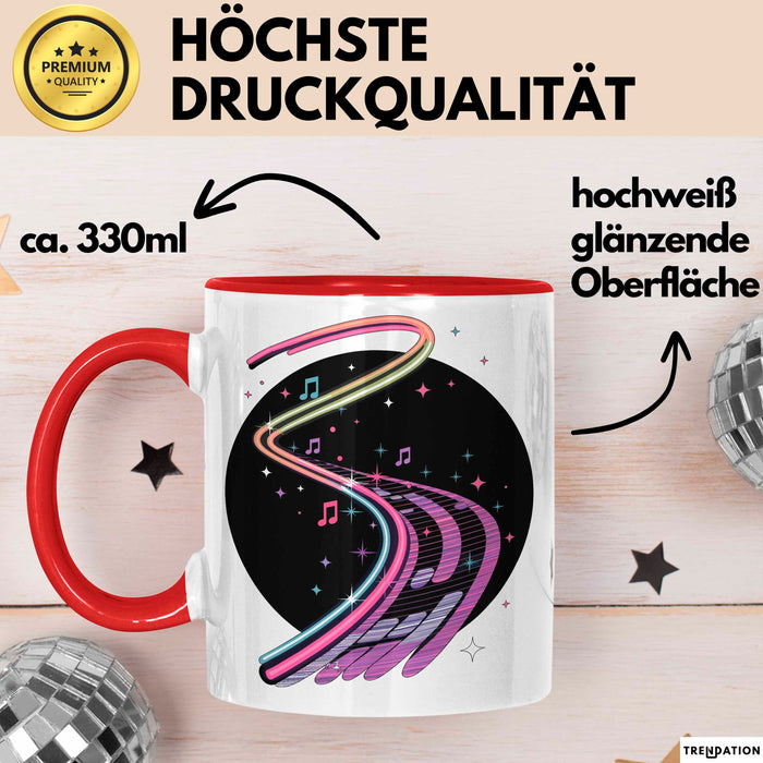 Raver Tasse Geschenkidee für EDM und Tanzflächen Fans Rot Trendation