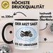 Motorradfahrer Biker Motorradfahren Tasse Geschenk Lustige Geschenkidee Spruch Der Arzt Sagt Es Ist Unheilbar Trendation