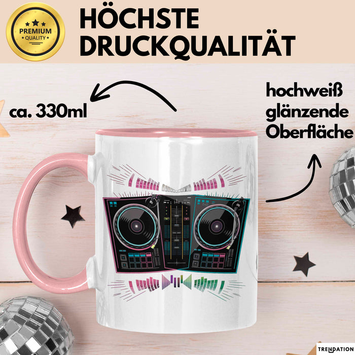 DJ Tasse Geschenkidee für Musikmixer Fans Rosa Trendation