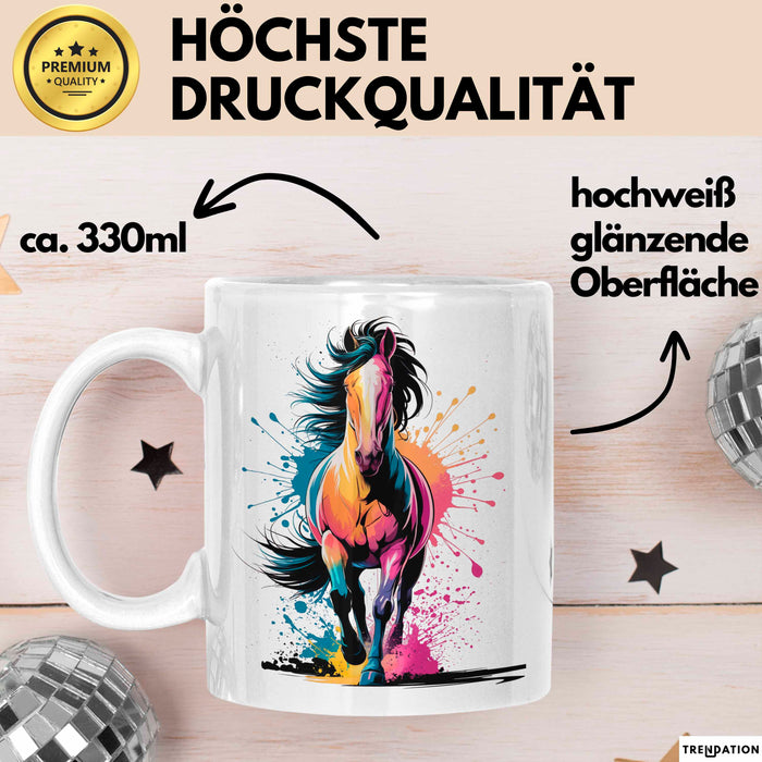 Pferde Tierliebhaber Tasse Geschenk Lustige Geschenkidee Spruch Weiß Trendation